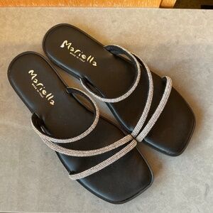Mariella sparkly flat sandals, made in Italy